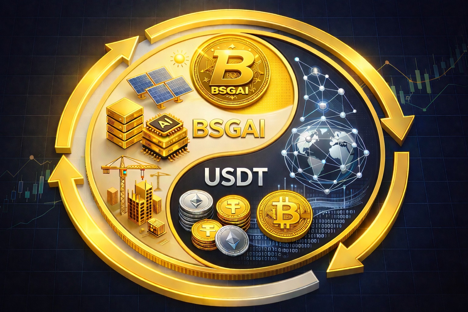 BSGAI 太極陰陽與科技現代藝術圖